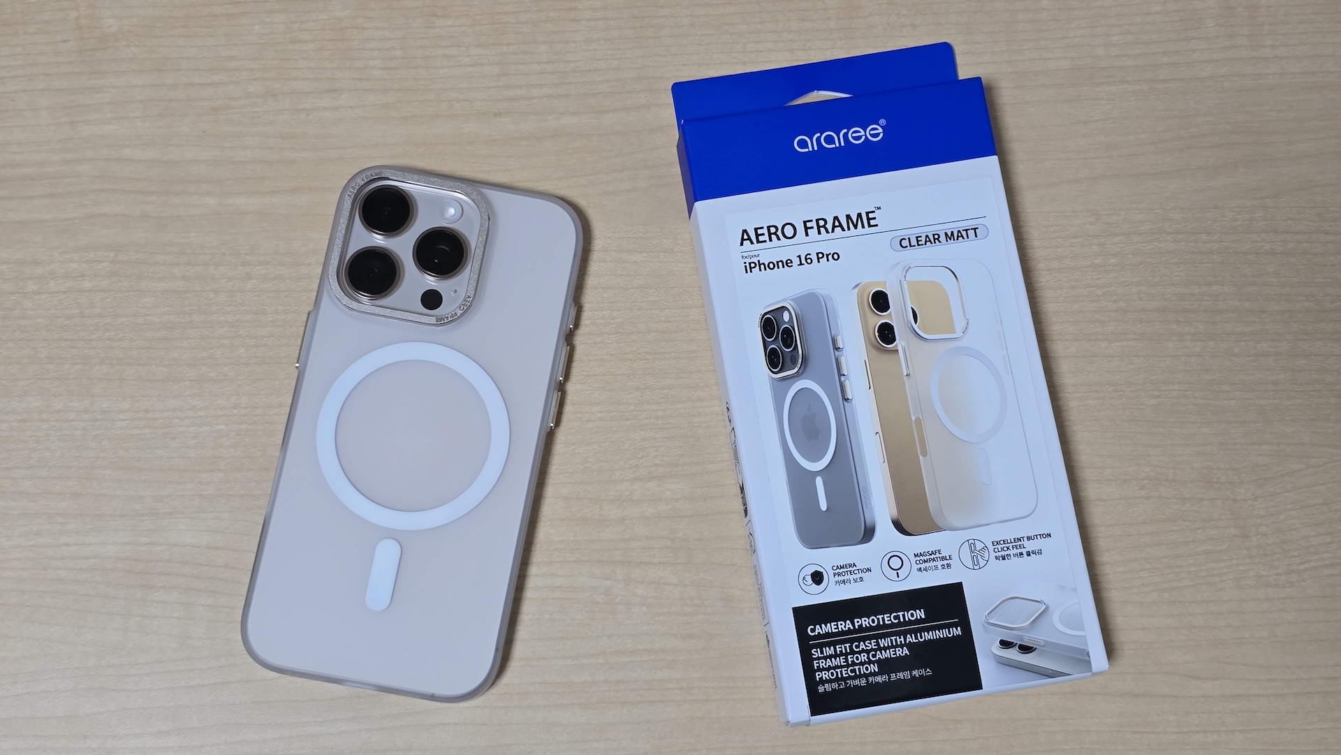 araree iPhone16 Pro ケース MagSafe対応 AERO FRAME マットクリア