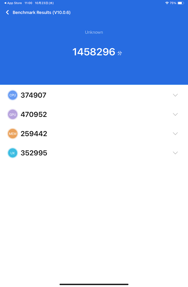 iPad mini 7（A17 Pro）のベンチマーク。Antutu