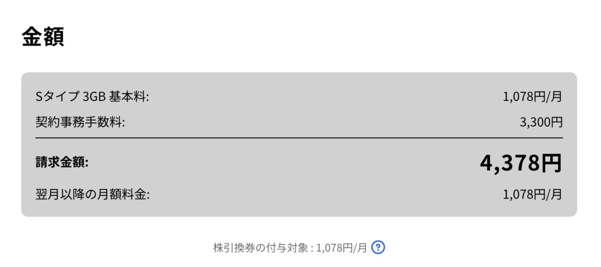 カブアンド モバイル、料金