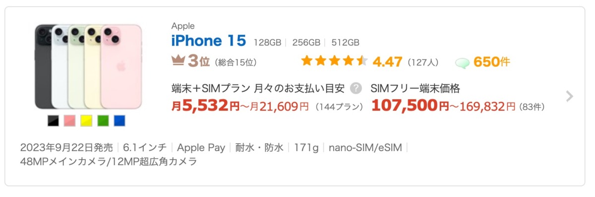 iPhone 15